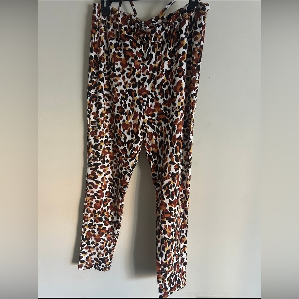 Zoe + Phoebe Women's Leggings Leopard Animal Print XL